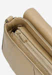 Wojas Beige Leather Crossbody Bag with Golden Chain | 8020054
