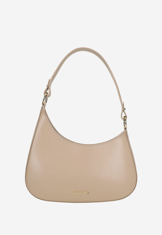 Wojas Beige Asymmetric Leather Crossbody Bag | 8041154