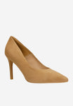 Wojas Beige Velour Leather High Heels | 3516364
