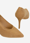 Wojas Beige Velour Leather High Heels | 3516364