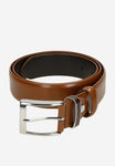 Wojas Brown Leather Belt with Silver Buckle | 9310352