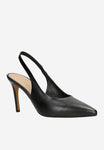 Wojas Black Leather High Heels with Single Strap | 3516551