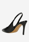 Wojas Black Leather High Heels with Single Strap | 3516551