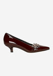 Wojas Burgundy Patent Leather Heels with Decorative Straps | 3517135