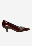 Wojas Burgundy Patent Leather Heels with Decorative Straps | 3517135