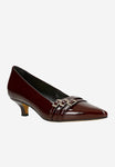 Wojas Burgundy Patent Leather Heels with Decorative Straps | 3517135