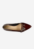 Wojas Burgundy Patent Leather Heels with Decorative Straps | 3517135