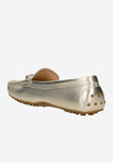 Wojas Golden Leather Loafers with Golden Ornament | 4621058
