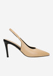 Wojas Beige Leather High Heels with Single Strap | 3516554