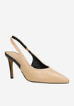 Wojas Beige Leather High Heels with Single Strap | 3516554