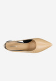 Wojas Beige Leather High Heels with Single Strap | 3516554