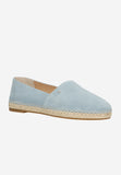 Wojas Light Blue Velour Leather Espadrilles Slip-On Flats | 4632566