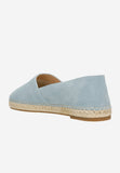 Wojas Light Blue Velour Leather Espadrilles Slip-On Flats | 4632566