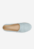 Wojas Light Blue Velour Leather Espadrilles Slip-On Flats | 4632566