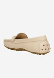 Wojas Beige Leather Loafers with Golden Ornament | 4621054