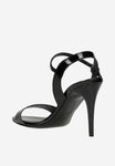 Wojas Black Leather Ankle Strap High Heels Sandals | 7619331