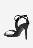Wojas Black Leather Ankle Strap High Heels Sandals | 7619331