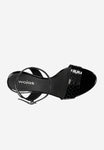 Wojas Black Leather Ankle Strap High Heels Sandals | 7619331