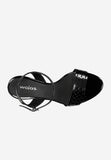 Wojas Black Leather Ankle Strap High Heels Sandals | 7619331