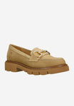 Wojas Beige Velour Leather Wedge Loafers | 4626464