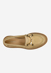 Wojas Beige Velour Leather Wedge Loafers | 4626464