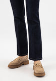 Wojas Beige Velour Leather Wedge Loafers | 4626464