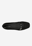 Wojas Black Velour Leather Ballet Flats with Single Strap | 4405171