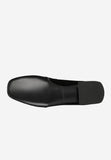 Wojas Black Velour Leather Ballet Flats with Single Strap | 4405171