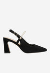 Wojas Black Leather High Heels with Decorative Beads | 3515961