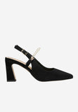 Wojas Black Leather High Heels with Decorative Beads | 3515961