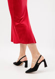 Wojas Black Leather High Heels with Decorative Beads | 3515961