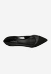 Wojas Black Leather High Heels with Black Mesh | 3515681