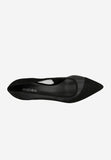 Wojas Black Leather High Heels with Black Mesh | 3515681