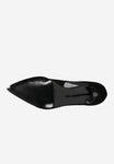 Wojas Black Leather High Heels with Black Mesh | 3515681