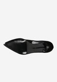 Wojas Black Leather High Heels with Black Mesh | 3515681
