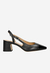 Wojas Black Leather Heels with Pantent Fronts | 3514771