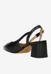 Wojas Black Leather Heels with Pantent Fronts | 3514771