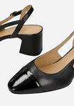 Wojas Black Leather Heels with Pantent Fronts | 3514771