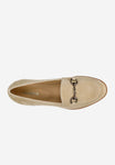 Wojas Beige Velour Leather Loafers with Decorative Buckle | 4633064
