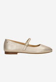 Wojas Golden Leather Ballet Flats with Single Strap | 4405558