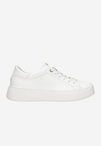 Wojas White Leather Sneakers with Golden Decoration | 4634459