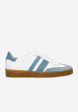 Wojas White and Blue Leather Sneakers | 4630756