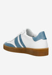 Wojas White and Blue Leather Sneakers | 4630756