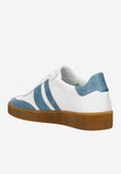Wojas White and Blue Leather Sneakers | 4630756