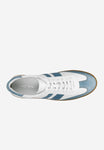 Wojas White and Blue Leather Sneakers | 4630756