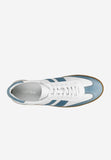 Wojas White and Blue Leather Sneakers | 4630756