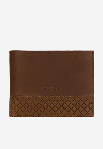 Wojas Brown Leather Wallet with Embossed Decorative Pattern | 9111152