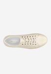 Wojas Beige Leather Sneakers with Golden Details | 4601954