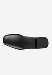 Wojas Black Leather Ballet Flats with Golden Strap | 4405181
