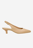 Wojas Beige Leather Heels with Single Strap | 3516254